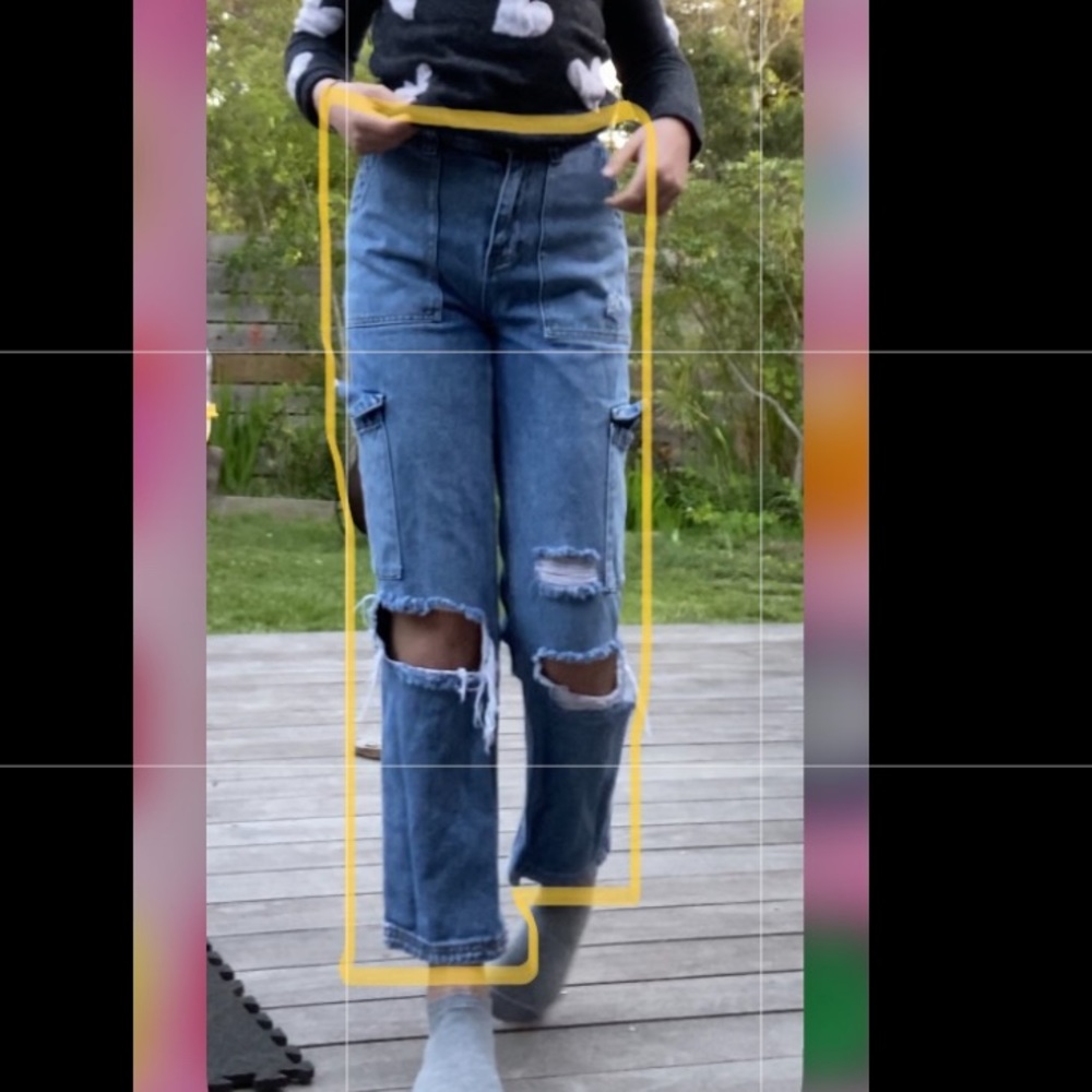 PACSUN HIGH WAISTED RIPPED CARGO JEANS size 24